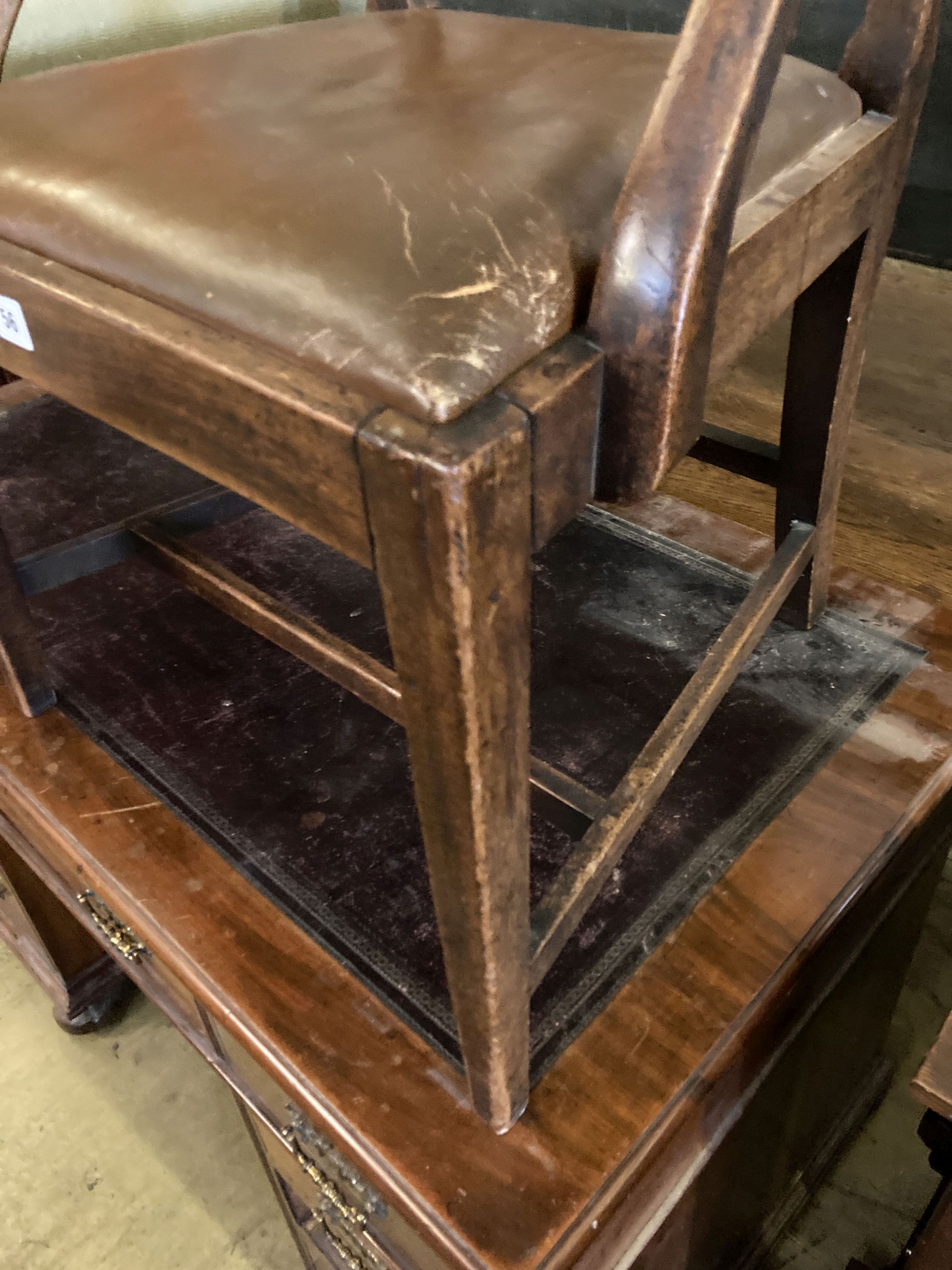 A George III mahogany elbow chair